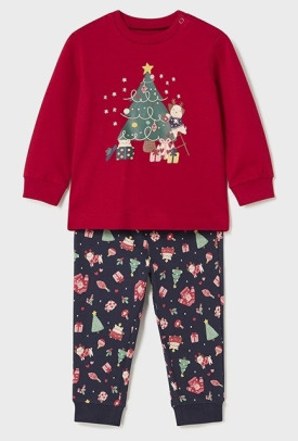 Mayoral Kışlık Kız Bebek Çantalı Pijama Takım Kırmızı